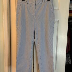 J. Crew Blue and White Striped Trousers